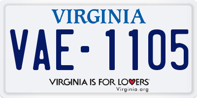 VA license plate VAE1105