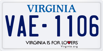 VA license plate VAE1106