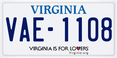VA license plate VAE1108