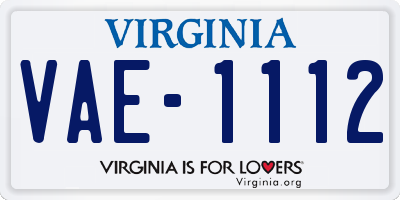 VA license plate VAE1112