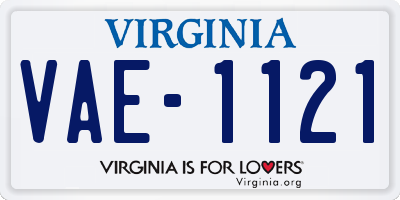 VA license plate VAE1121