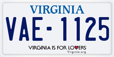 VA license plate VAE1125