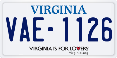 VA license plate VAE1126
