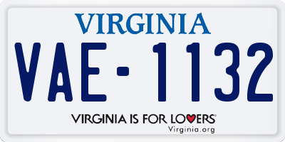 VA license plate VAE1132