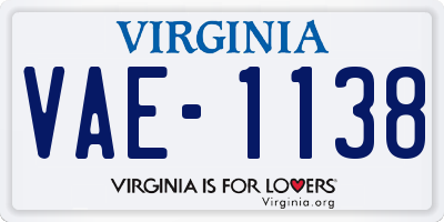 VA license plate VAE1138