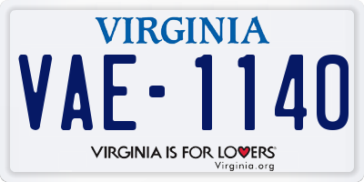 VA license plate VAE1140