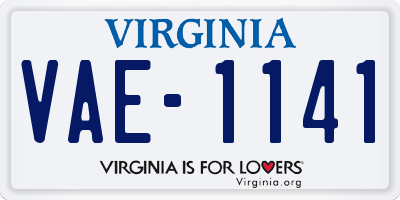 VA license plate VAE1141