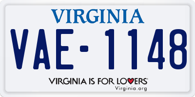 VA license plate VAE1148
