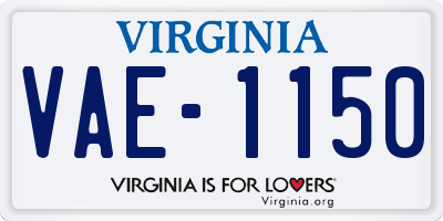 VA license plate VAE1150