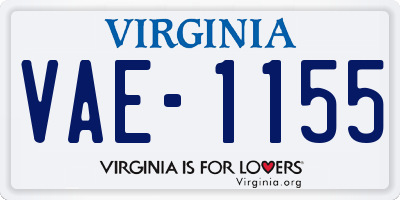 VA license plate VAE1155