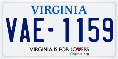 VA license plate VAE1159