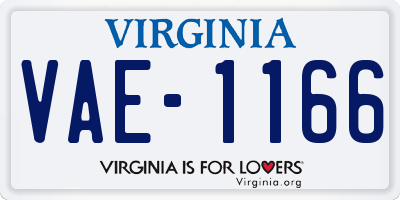 VA license plate VAE1166