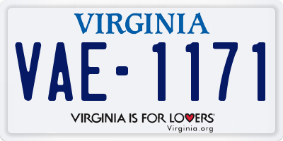 VA license plate VAE1171