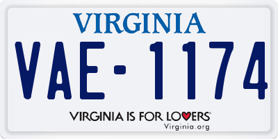 VA license plate VAE1174