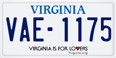 VA license plate VAE1175