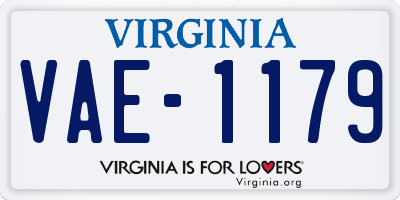VA license plate VAE1179