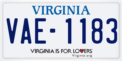 VA license plate VAE1183