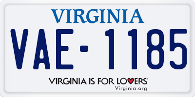 VA license plate VAE1185
