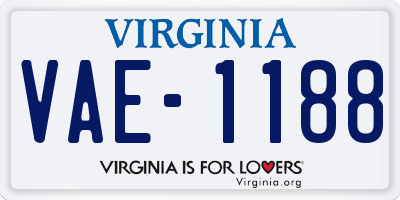 VA license plate VAE1188