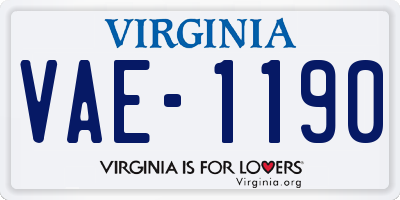 VA license plate VAE1190