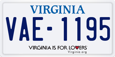 VA license plate VAE1195