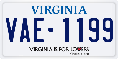 VA license plate VAE1199