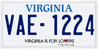 VA license plate VAE1224