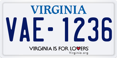 VA license plate VAE1236