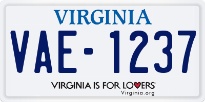 VA license plate VAE1237