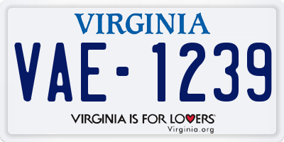VA license plate VAE1239