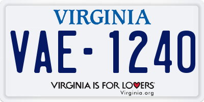 VA license plate VAE1240