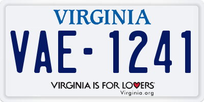 VA license plate VAE1241
