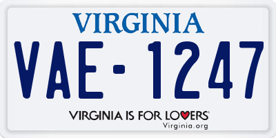 VA license plate VAE1247