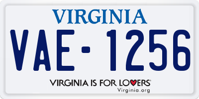 VA license plate VAE1256