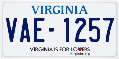 VA license plate VAE1257