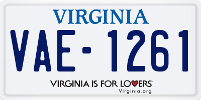 VA license plate VAE1261
