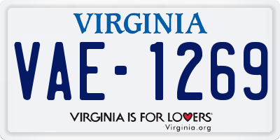 VA license plate VAE1269