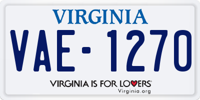 VA license plate VAE1270