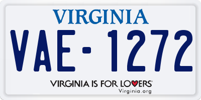 VA license plate VAE1272