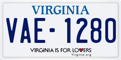 VA license plate VAE1280