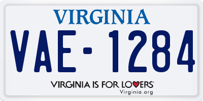 VA license plate VAE1284