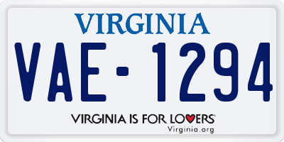 VA license plate VAE1294