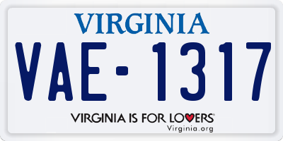 VA license plate VAE1317