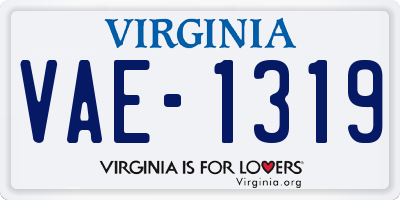 VA license plate VAE1319