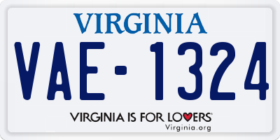 VA license plate VAE1324
