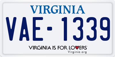 VA license plate VAE1339