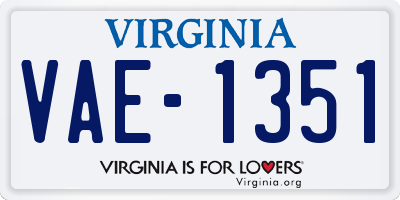 VA license plate VAE1351