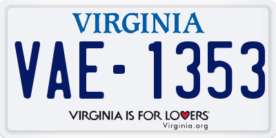 VA license plate VAE1353