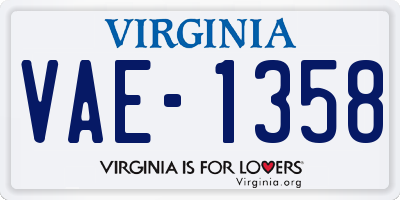 VA license plate VAE1358