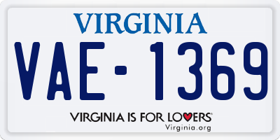VA license plate VAE1369